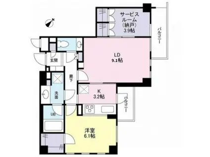 ドゥーエ千石(2LDK/3階)の間取り写真