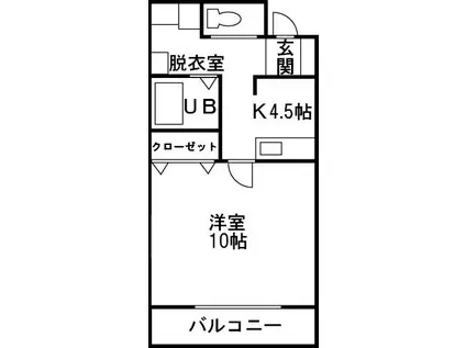ラベーテ(1K/1階)の間取り写真