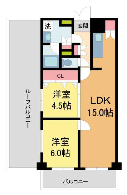 ユニハイム池田(2LDK/5階)の間取り写真