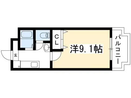アステー洛北(1K/1階)の間取り写真