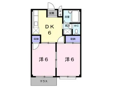 イーグルレジデンスA(2DK/1階)の間取り写真