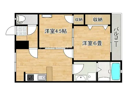 コーポ幸(2LDK/3階)の間取り写真