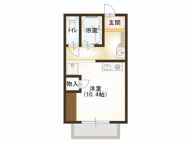 グリーンハートマンション(ワンルーム/4階)の間取り写真