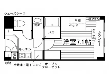 学生会館 UNI EMEAL 宇都宮(1LDK/1階)の間取り写真