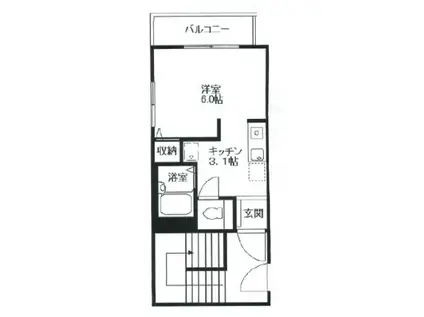 テル代官山(1K/2階)の間取り写真