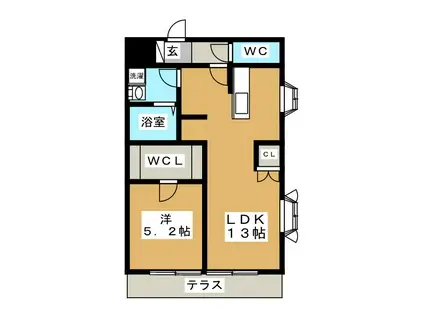 アルプ戸塚(1LDK/1階)の間取り写真