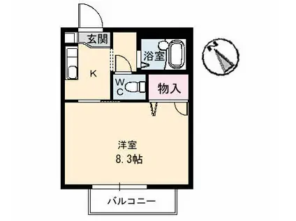 CASA安宅(1K/1階)の間取り写真