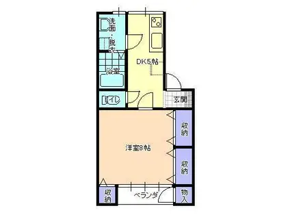 メゾンステータス(1DK/2階)の間取り写真