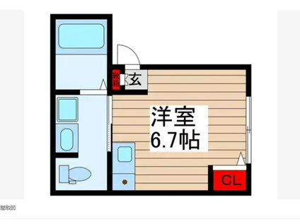 ベレガンス柏(ワンルーム/1階)の間取り写真