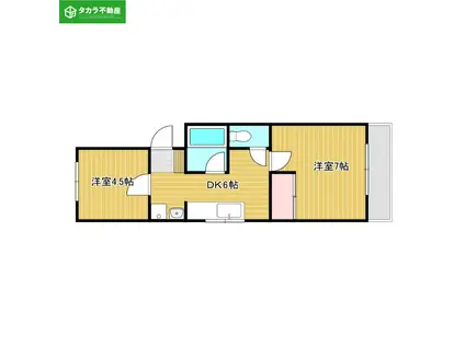 コーポアクシオンII(2DK/3階)の間取り写真