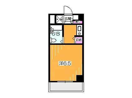 サンタフェ(1K/4階)の間取り写真