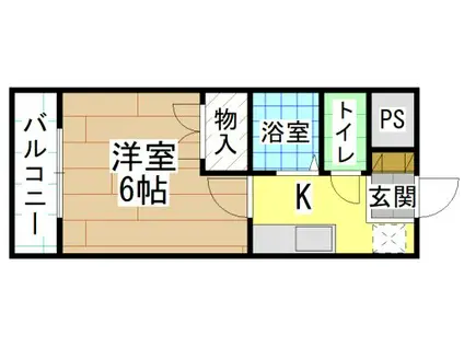 グランナヴィール北西(1K/1階)の間取り写真