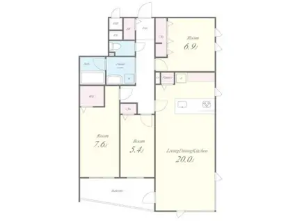 シュタット練馬春日町(3LDK/2階)の間取り写真