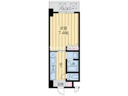 KDXレジデンス難波(1K/6階)の間取り写真