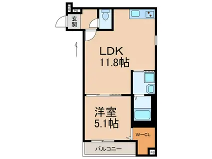 フジパレス北新金屋丁(1LDK/3階)の間取り写真