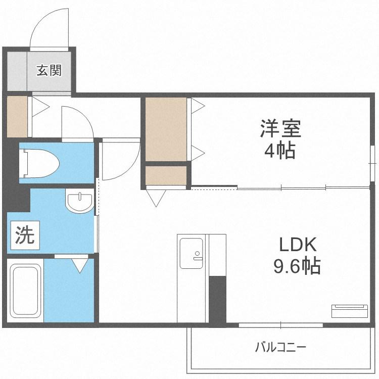 DーROOMグランシャリオ(1LDK/2階)の間取り写真