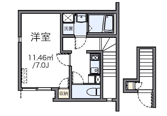 トリクレイオ池上(1K/2階)の間取り写真