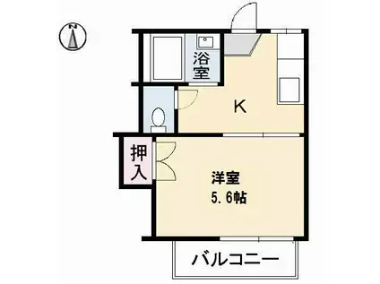 コーポ小林(1K/2階)の間取り写真