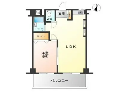 正興鶴瀬駅ビル(1LDK/3階)の間取り写真