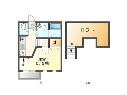 CREO浄心(1LDK/2階)の間取り写真