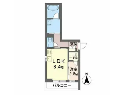 プロキオン大濠(1LDK/2階)の間取り写真