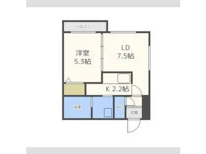 LUMIERE琴似(1LDK/1階)の間取り写真