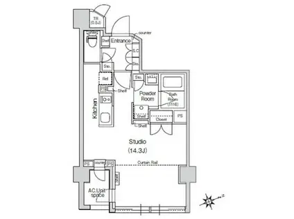 スタイリオ元住吉II(ワンルーム/4階)の間取り写真