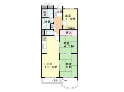 グリーン北塩屋(3LDK/1階)の間取り写真