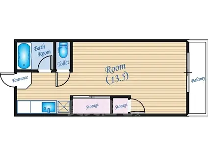 木村ビル(ワンルーム/4階)の間取り写真