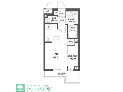 ブランシエスタ用賀(1LDK/2階)の間取り写真