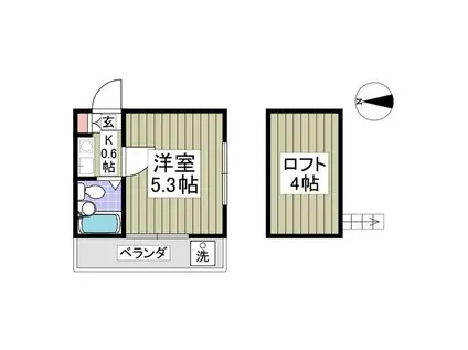 ザ・ファースト西所沢(1K/2階)の間取り写真