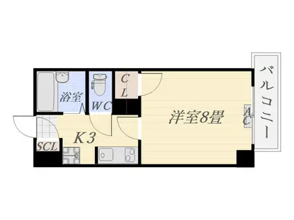 ロイヤルパレス松原(1K/5階)の間取り写真