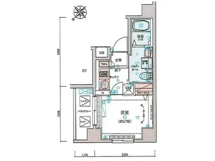 リヴシティ横濱蒔田ステーションアリーナリヴシティヨコハママ(1K/2階)の間取り写真