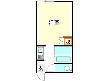 マルゼン21(1K/2階)の間取り写真