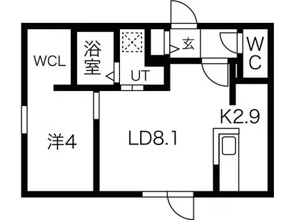 LIVEASE N33(1LDK/4階)の間取り写真