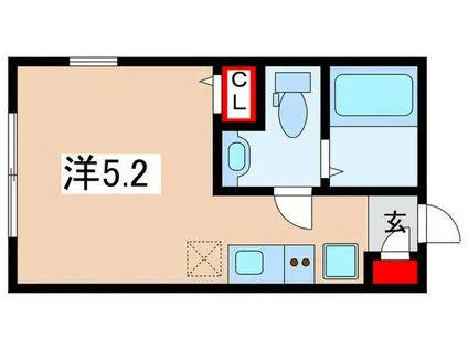 クレオパトラ西生田(ワンルーム/1階)の間取り写真