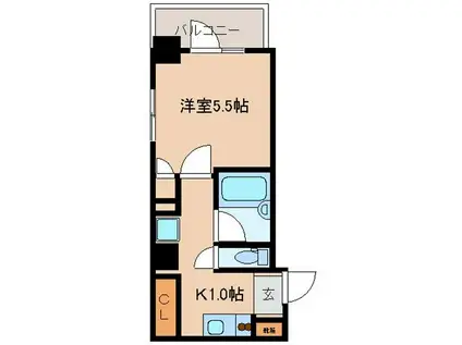 レジディア文京湯島II(1K/10階)の間取り写真