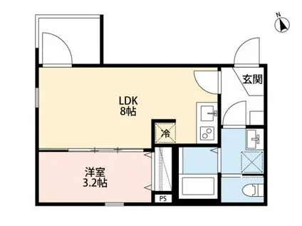 LE DE LA MAIN LEV E HANAZONOイール(1LDK/1階)の間取り写真