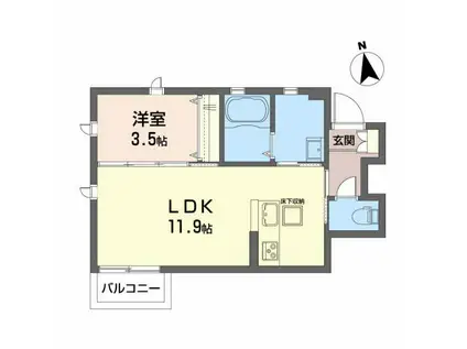 メゾン・アントワ(1LDK/1階)の間取り写真