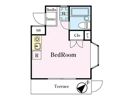 スカイコート東白楽(ワンルーム/1階)の間取り写真