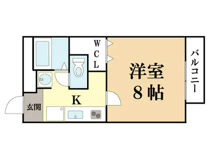 ウィン京田辺II(1K/3階)の間取り写真