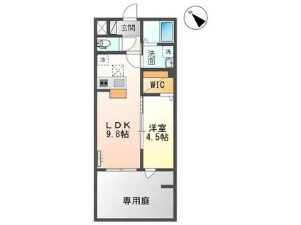 コンフォール(1LDK/1階)の間取り写真