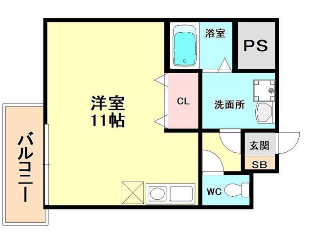 KITANO FLATS PLUS(ワンルーム/5階)の間取り写真