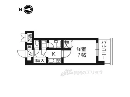 ライオンズマンション四条堀川(1K/9階)の間取り写真