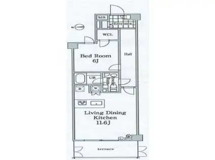 グレイスコート白金(1LDK/1階)の間取り写真