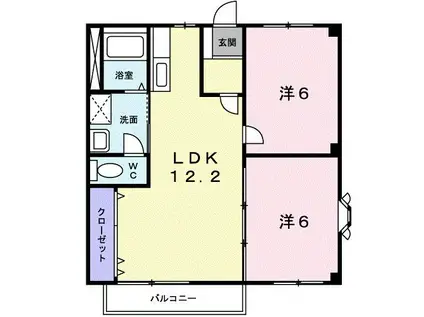 ファミール本田パートVI(2LDK/1階)の間取り写真