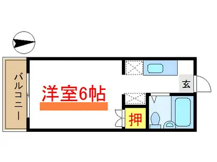 辰巳コーポ(ワンルーム/1階)の間取り写真