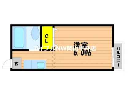 メゾンウィスパーII(1K/2階)の間取り写真