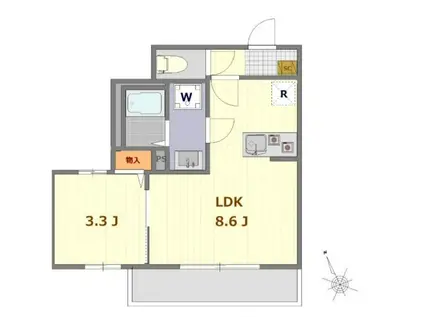 アットリラ八千代台西A(1LDK/2階)の間取り写真