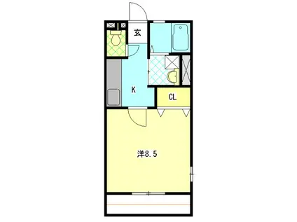 AVENIR(1K/1階)の間取り写真